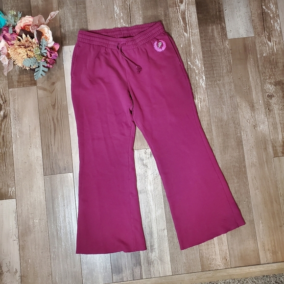 PINK Victoria's Secret High Waist Flared Ivy Fleece Sweatpants Women's Large EUC - Picture 4 of 16